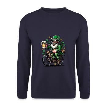 Shamrock irlandais St Patricks Boire de la bière - Sweat-shirt Unisexe - marine - Devant - Alina (178cm) & Michal (187cm)