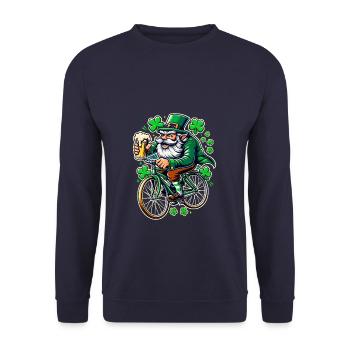 Shamrock irlandais St Patricks Boire de la bière - Sweat-shirt Unisexe - marine - Devant - Alina (178cm) & Michal (187cm)