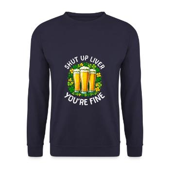 Tais-toi Liver Tu vas bien Fête irlandaise de la Saint-Patrick - Sweat-shirt Unisexe - marine - Devant - Alina (178cm) & Michal (187cm)