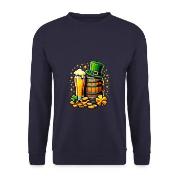 Shamrock irlandais St Patricks Boire de la bière - Sweat-shirt Unisexe - marine - Devant - Alina (178cm) & Michal (187cm)