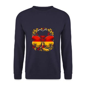 Shamrock Allemagne drapeau Saint Patrick St Patricks - Sweat-shirt Unisexe - marine - Devant - Alina (178cm) & Michal (187cm)