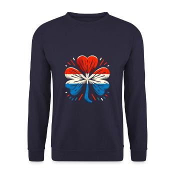 Shamrock Netherlands Flag Saint Patrick St - Unisex Sweatshirt - navy - Front - Alina (178cm) & Michal (187cm)