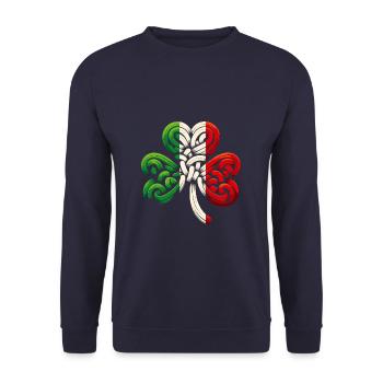 Shamrock Italy Flag Saint Patrick St Patricks Day - Unisex Sweatshirt - navy - Front - Alina (178cm) & Michal (187cm)