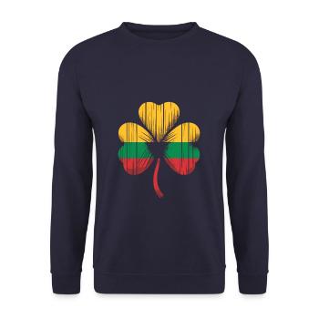Shamrock Lituanie drapeau Saint Patrick St Patricks - Sweat-shirt Unisexe - marine - Devant - Alina (178cm) & Michal (187cm)
