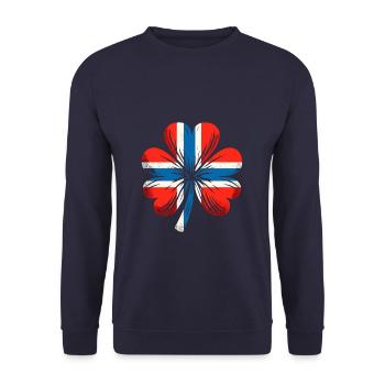 Shamrock Norvège drapeau Saint Patrick St Patricks jour - Sweat-shirt Unisexe - marine - Devant - Alina (178cm) & Michal (187cm)