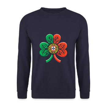 Shamrock Portugal drapeau Saint Patrick St Patricks - Sweat-shirt Unisexe - marine - Devant - Alina (178cm) & Michal (187cm)
