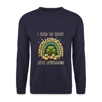 Ich unterrichte die süßesten kleinen Kobolde St. Patricks - Unisex Pullover - Navy - Vorne - Alina (178cm) & Michal (187cm)