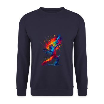 Pop Art hache de lancer hachette hache lanceur haches - Sweat-shirt Unisexe - marine - Devant - Alina (178cm) & Michal (187cm)