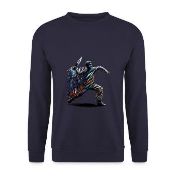 Polygon Art Knife Throwing Blade Thrower Knives - Unisex Sweatshirt - navy - Front - Alina (178cm) & Michal (187cm)