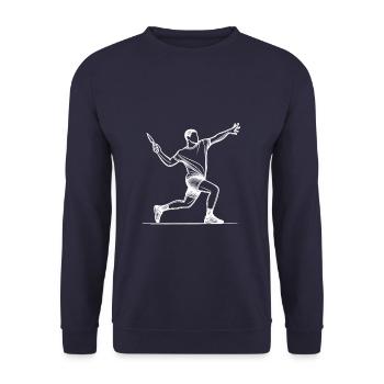 Line Art Knife Throwing Blade Thrower Knives - Unisex Sweatshirt - navy - Front - Alina (178cm) & Michal (187cm)