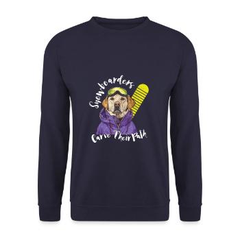 Snowboarders Carve Their Path Winter Sports Dog - Unisex Pullover - Navy - Vorne - Alina (178cm) & Michal (187cm)