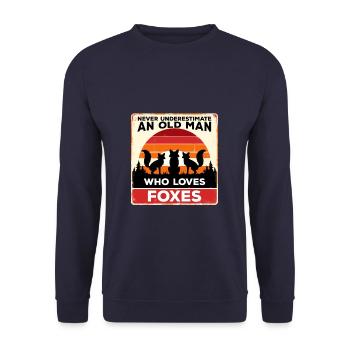 Never Underestimate An Old Man Who Loves Foxes Fox - Unisex Sweatshirt - navy - Front - Alina (178cm) & Michal (187cm)