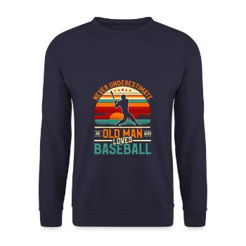 Ne sous-estimez jamais un vieil homme qui aime le baseball - Sweat-shirt Unisexe - marine - Devant - Alina (178cm) & Michal (187cm)