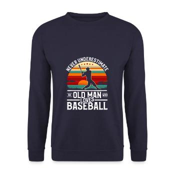 Ne sous-estimez jamais un vieil homme qui aime le baseball - Sweat-shirt Unisexe - marine - Devant - Alina (178cm) & Michal (187cm)