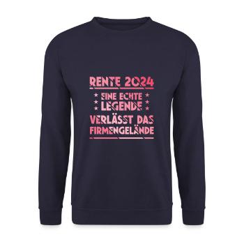 Retirement 2024 Pensioner Farewell Gift Farewell - Unisex Sweatshirt - navy - Front - Alina (178cm) & Michal (187cm)