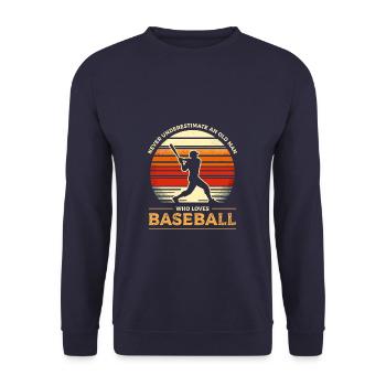 Ne sous-estimez jamais un vieil homme qui aime le baseball - Sweat-shirt Unisexe - marine - Devant - Alina (178cm) & Michal (187cm)