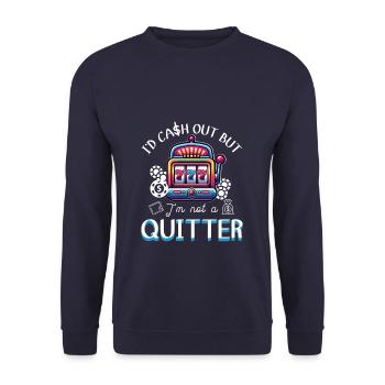 Casino Night Jackpot Winner Not A Quitter - Unisex Sweatshirt - navy - Front - Alina (178cm) & Michal (187cm)