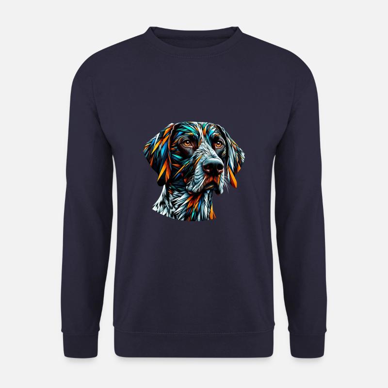 Polygon Art German Shorthaired Pointer Dog GSP - Unisex Sweatshirt - navy
