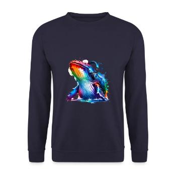Splash Art casque à bosse baleine à bosse - Sweat-shirt Unisexe - marine - Devant - Alina (178cm) & Michal (187cm)