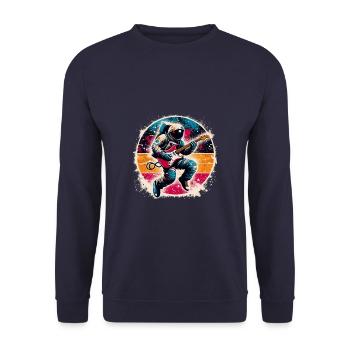 Astronaute rétro jouant de la guitare électrique - Sweat-shirt Unisexe - marine - Devant - Alina (178cm) & Michal (187cm)