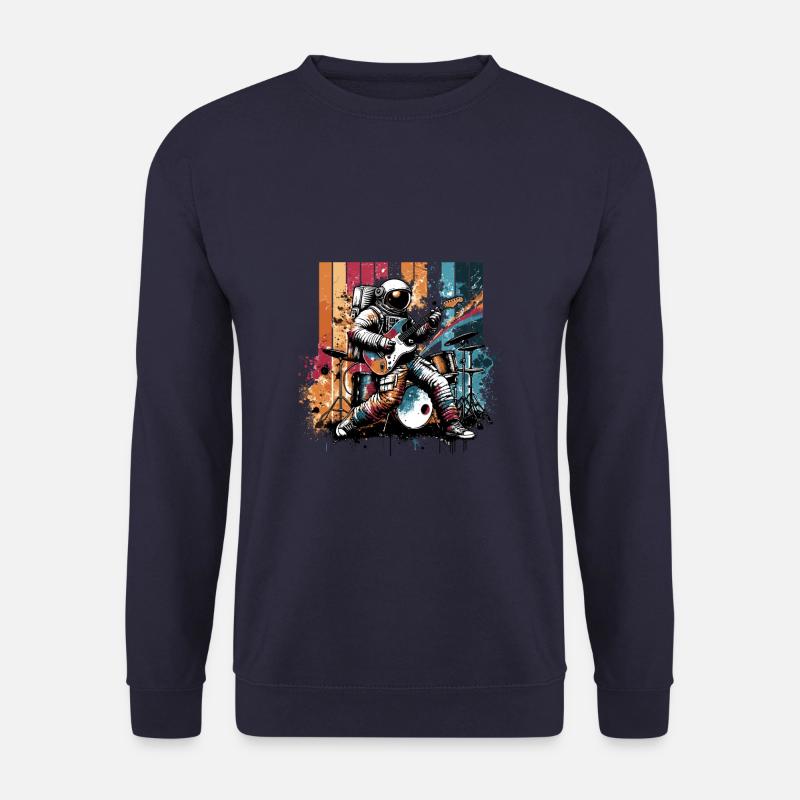 Retro Astronaut spielt E-Gitarre Gitarren - Unisex Pullover - Navy