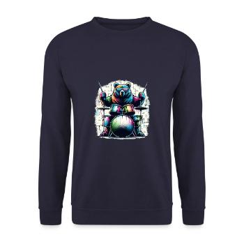 Bear Playing Drums Drum Drummer Drumming Drummers - Unisex Sweatshirt - navy - Front - Alina (178cm) & Michal (187cm)