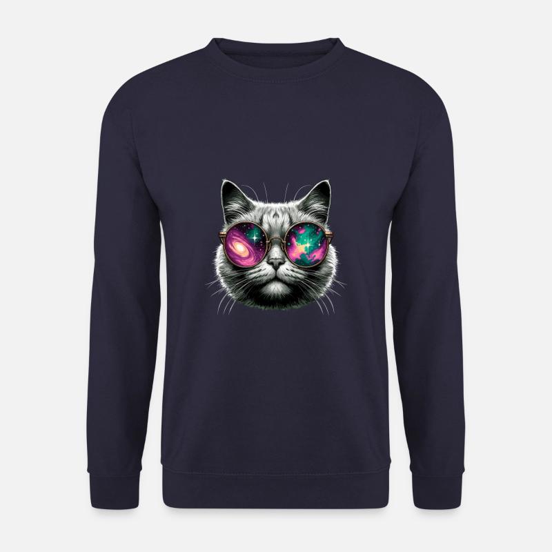 Cat Sunglasses Galaxy Cats - Unisex Sweatshirt - navy