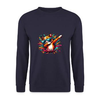 Splash Art Dubbing Cat Sunglasses Kitten Cats - Unisex Sweatshirt - navy - Front - Alina (178cm) & Michal (187cm)