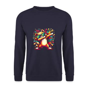 Splash Art Dubbing Cat Sunglasses Kitten Cats - Unisex Sweatshirt - navy - Front - Alina (178cm) & Michal (187cm)