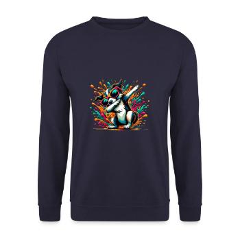 Splash Art Dubbing Hund Sonnenbrille Welpen Hunde - Unisex Pullover - Navy - Vorne - Alina (178cm) & Michal (187cm)