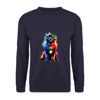 Splash Art Casque Terre-Neuve Chien Newfie - Sweat-shirt Unisexe - marine - Devant - Alina (178cm) & Michal (187cm)