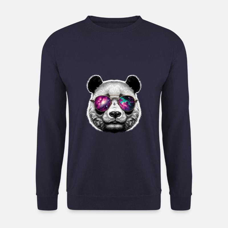 Panda Bear Sunglasses Galaxy Bears - Unisex Sweatshirt - navy