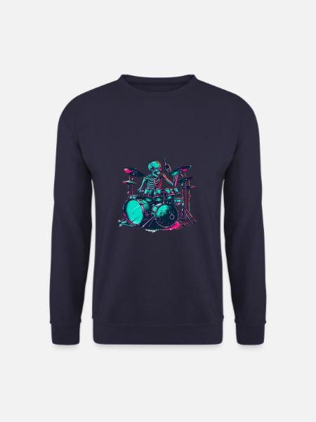 Skelett Schlagzeug spielen Schlagzeug Schlagzeuger Schlagzeuger Schlagzeug - Unisex Pullover - Navy