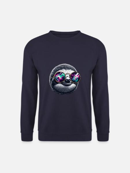 Sloth Bear Sunglasses Galaxy Bears - Unisex Sweatshirt - navy