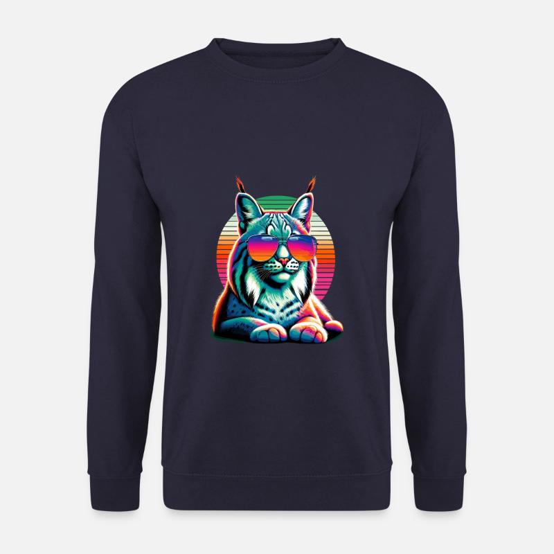 Retro Sunset Sonnenbrille Bobcat Lynx Bobcats - Unisex Pullover - Navy