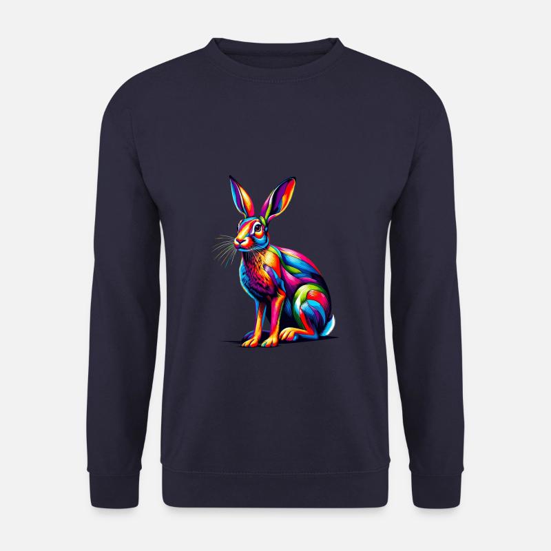 Bunte Pop Art Jackrabbit Jackrabbits - Unisex Pullover - Navy