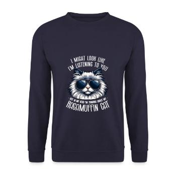 I Might Look Like I'm Listening To You Ragamuffin - Unisex Sweatshirt - navy - Front - Alina (178cm) & Michal (187cm)