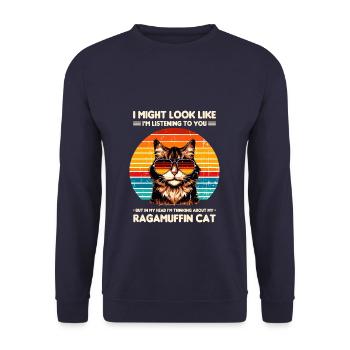 I Might Look Like I'm Listening To You Ragamuffin - Unisex Sweatshirt - navy - Front - Alina (178cm) & Michal (187cm)