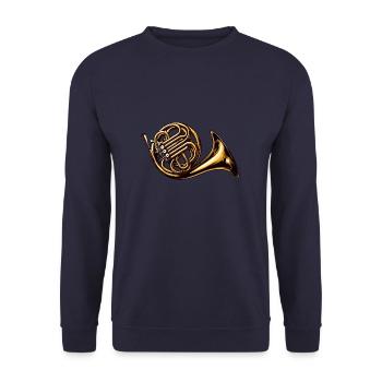 Cor français musique fanfare cuivres corniste - Sweat-shirt Unisexe - marine - Devant - Alina (178cm) & Michal (187cm)