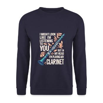 Klarinettenmusik Blaskapelle Klarinettist Musiker - Unisex Pullover - Navy - Vorne - Alina (178cm) & Michal (187cm)