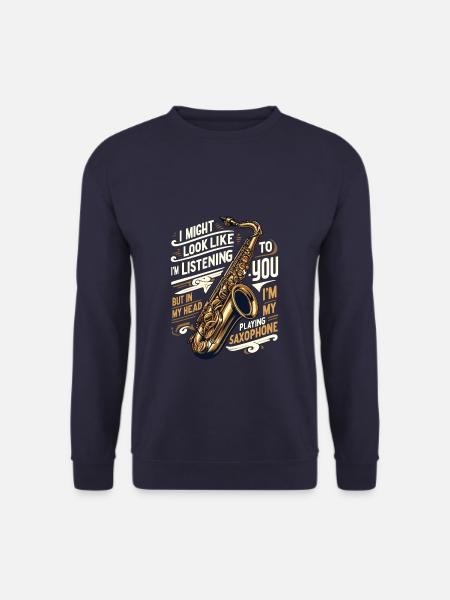 Saxophone Fanfare Saxophoniste Musicien Saxophone - Sweat-shirt Unisexe - marine