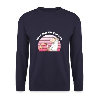 Ami Amant De Moutons Agneau Agneaux - Sweat-shirt Unisexe - marine - Devant - Alina (178cm) & Michal (187cm)