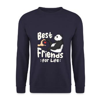 Panda Bear Lover Friend Pandas - Unisex Sweatshirt - navy - Front - Alina (178cm) & Michal (187cm)