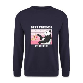 Panda Bear Lover Friend Pandas - Unisex Sweatshirt - navy - Front - Alina (178cm) & Michal (187cm)