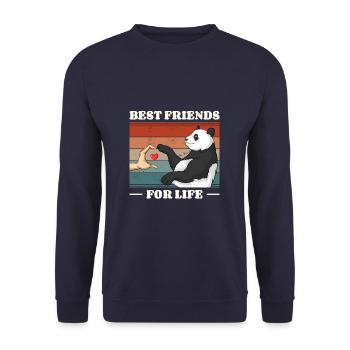 Retro Panda Bear Lover Friend Pandas - Unisex Sweatshirt - navy - Front - Alina (178cm) & Michal (187cm)