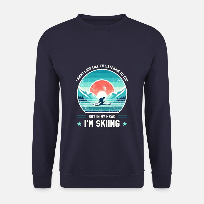 Bergski Skifahrer Schnee Winter - Unisex Pullover - Navy