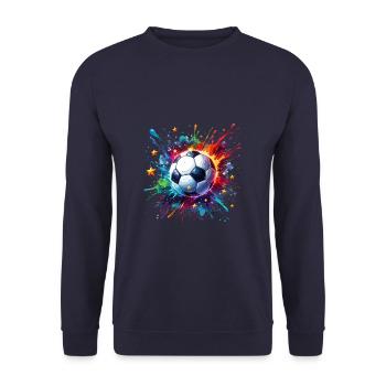 Splash Art Joueur de football Sports Football - Sweat-shirt Unisexe - marine - Devant - Alina (178cm) & Michal (187cm)