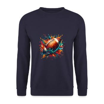 Splash Art Rugby Sports Joueur de football américain - Sweat-shirt Unisexe - marine - Devant - Alina (178cm) & Michal (187cm)