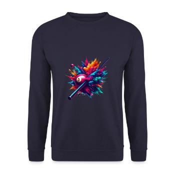 Joueur de billard coloré Joueur de billard Billard - Sweat-shirt Unisexe - marine - Devant - Alina (178cm) & Michal (187cm)
