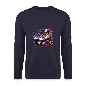 Bunte Rollerblades Inlineskater Inlineskater - Unisex Pullover - Navy - Vorne - Alina (178cm) & Michal (187cm)